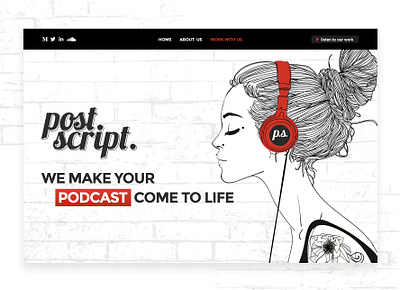 Post Script 99design audio creative design design modern design music ui web webdesign
