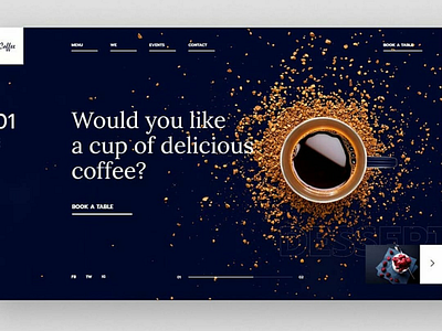 Coffee Theme - Landing Design bluetheme designs illustration inspirationaldesigna landingdesign landingpage uilife uxlife zyroh