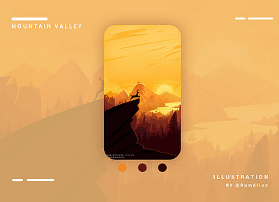 Sunset design illustration iphone case mountain natur wallpaper