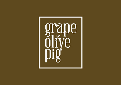 grape olive pig branding logo vector