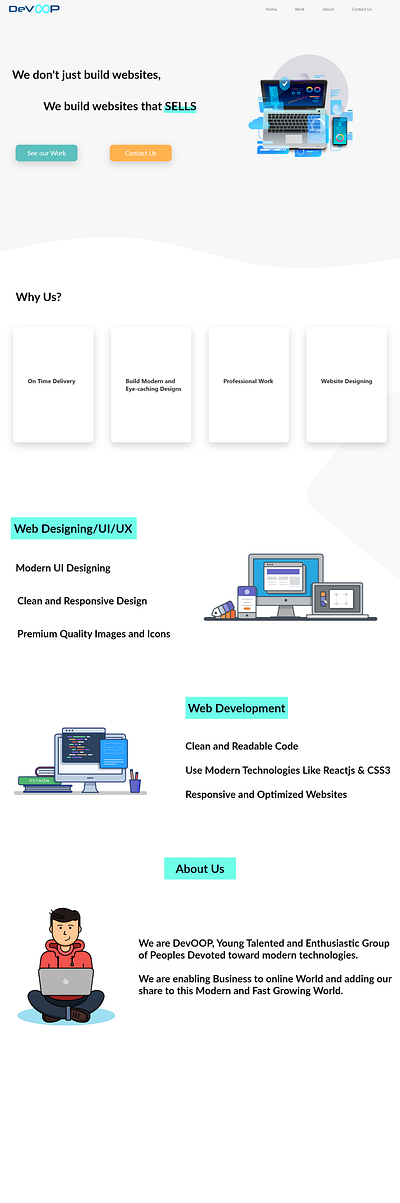 DevOOP Website Design design illustration sell your art ui uidesign ux web web design web design and development webdesig