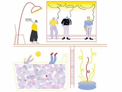 Sharing spaces art arte artist backtolife digitalart digitalartist digitalillustration draw drawing dribbble illustration illustrator illustrazione pastel photoshop procreate rgb space