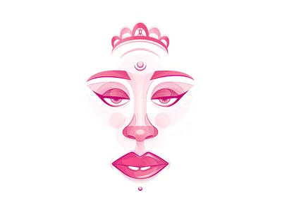 Clown queen clown expression face pink queen shapes