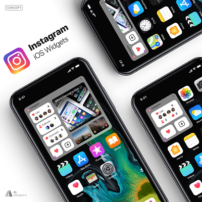 Instagram widget for iPhone - iOS 14 app app design concept design designinpiration instagram interface ios ios 14 ios14 iphone mobile mobile ui ui ux widget