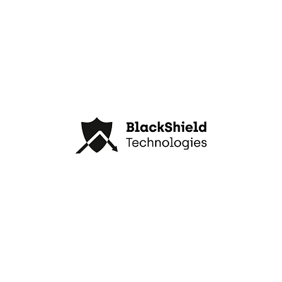 BlackShield Technologies arrow black black white design geometric logo shield tech technology vector