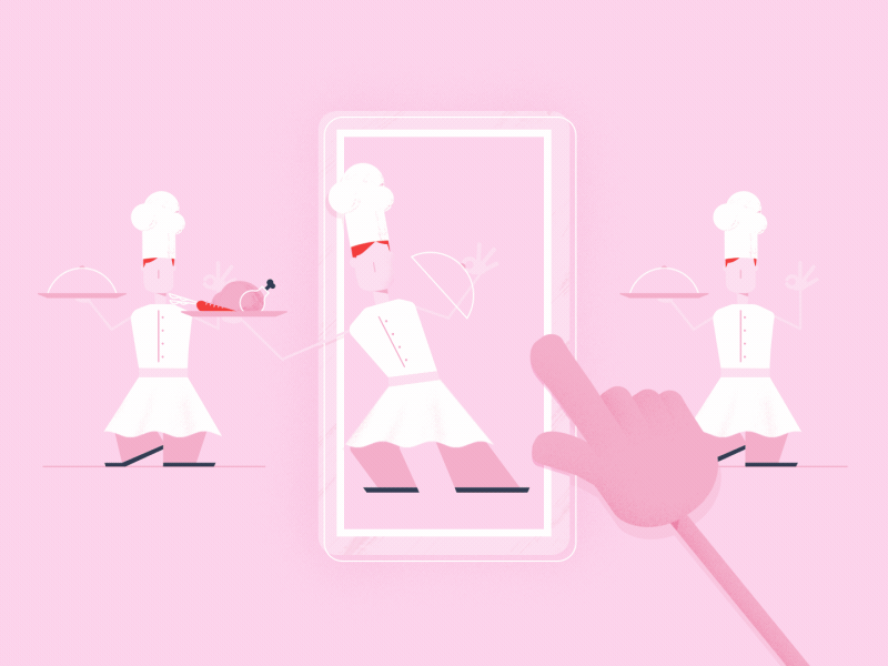 Good Monday after effects animation carrot character animation character design chef chicken flow food good monday hand illustration office services serving shopping