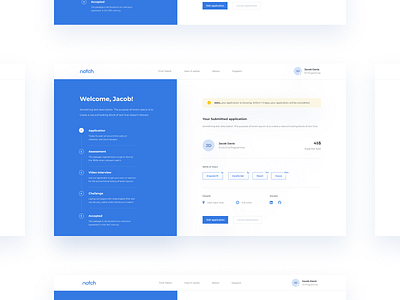 Notch — UI UX concept admin panel blue clean design concept design creative design design like modern design notification profile design sign in startup ui design ux design website design yellow