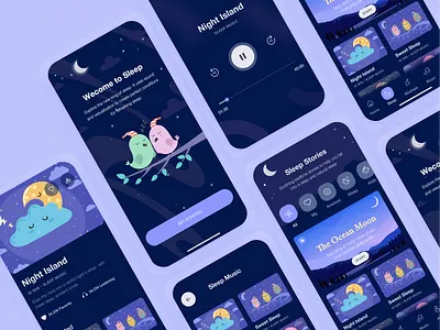 Silent Moon: Meditation App (Sleep Stories) animation app application branding deshboard design ecommerce flat icon illustration landing page logo meditation minimal typogaphy ui ux vector web website