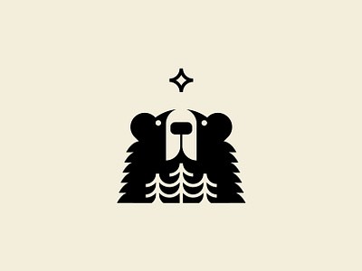 Gazer bear branding forest icon illustration logo mark star