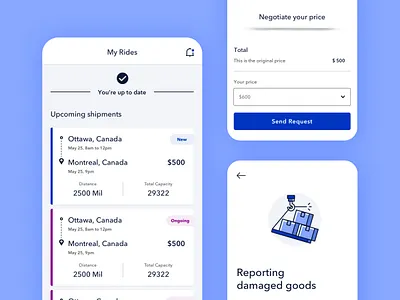Freight Management Mobile App app application cargo carrier container design freight interface mobile product design productdesign shipping ui ux web