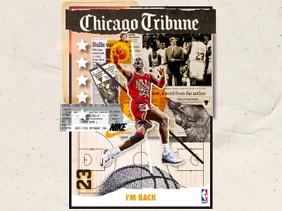 I'm Back 🏀 23 basketball branding bulls chicago chicago bulls design dream team graphic illustration ilustracion jordan logo michael jordan mj modern nba nike vector
