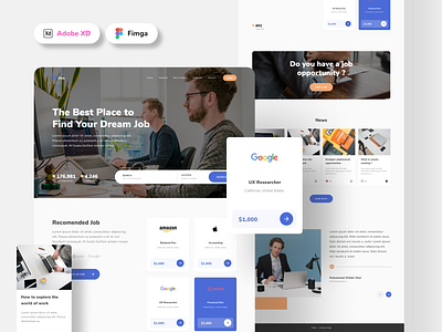 Find Job - Landing Page design find job illustration landing page ui ux web ui design