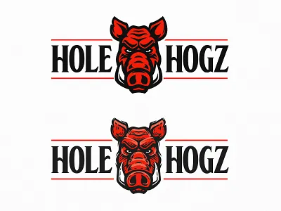 Hole Hogz angry animal badge barbeque bbq boar branding design esport fitness hog logo mascot pig red serious sport team vector wild