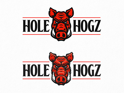 Hole Hogz angry animal badge barbeque bbq boar branding design esport fitness hog logo mascot pig red serious sport team vector wild