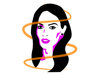 Megan Fox actress artists beautiful design fox illustration megan minimal portrait illustration poster sketch vector