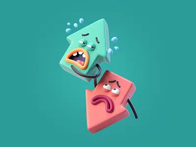 Graph Monsters for Pitch (Part 2) 3d c4d character cinema4d graph graphs hero monster octane pitch stickers