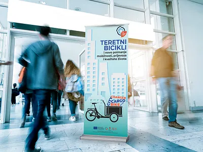 Cargo bike roll up banner branding cargo bike roll up banner