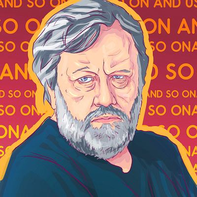 Slavoj Žižek illustration philosophy photoshop portrait