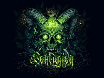 Contagion Illustration art bat blackletter contagion cover death evil illustration lettering metal poison poster print ritual skull typography