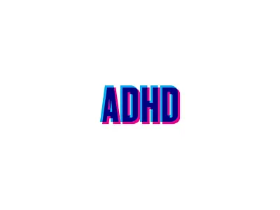 wordmark adhd / out of focus clean cyan dribbble gradient logo design logotype magenta modern monogram simple