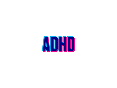 wordmark adhd / out of focus clean cyan dribbble gradient logo design logotype magenta modern monogram simple