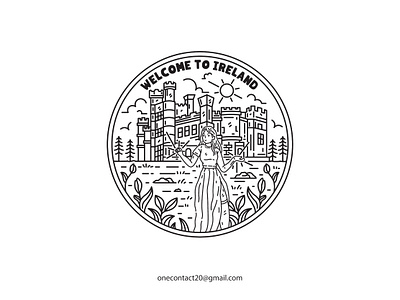 Welcome to Ireland badge banner blank circle design element empty icon illustration isolated label note paper round sign sticker symbol tag vector white