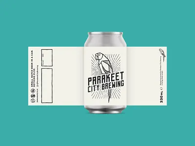 Parakeet City Brewing badge beer branding can design craft beer craft brewery logo logotype packaging parakeet parrot typography