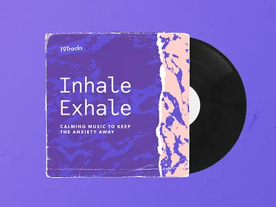 19Tracks | Inhale/Exhale album art album cover art anxiety brand breathing calm chill collage color illustration meditation mental health music pattern playlist type typography