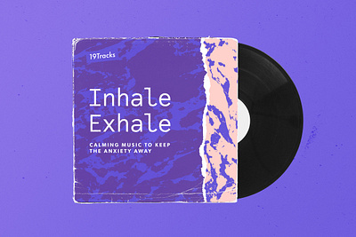 19Tracks | Inhale/Exhale album art album cover art anxiety brand breathing calm chill collage color illustration meditation mental health music pattern playlist type typography