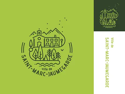 Saint-Marc Jaumegarde city forest illustration line monoline mountain nature tree