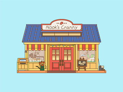 Nook's Cranny animal crossing design flat illustration new horizons vector