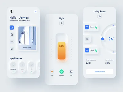 Neumorphism Smart Home 2018 branding ui