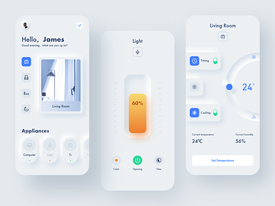 Neumorphism Smart Home 2018 branding ui