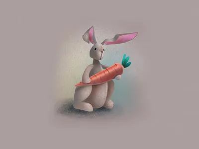 Some Bunny Loves Carrots bunny drawing illustration procreate rabbit sketch