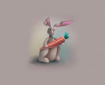 Some Bunny Loves Carrots bunny drawing illustration procreate rabbit sketch