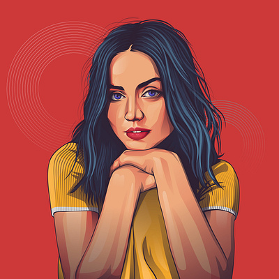 ana de armas portrait adobe illustrator adobe photoshop adobeillustrator design illustration illustrator vector vector vexel vectorvexel vexel