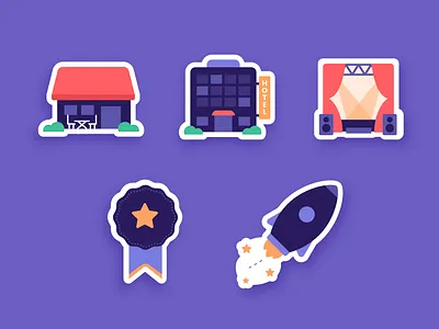 Stickers branding colors design drawing icons iconset illustration vector