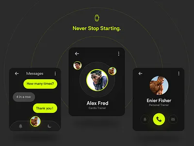Fitness - Apple Watch App @daily ui agonmustafa apple applewatch classic color dark design fitness inspirational iwatch modern track typography ui uidesign user experience ux watch