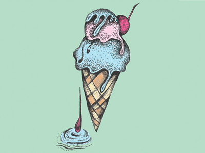 Ice-cream Shop brand branding branding design cone dessert graphic ice ice cream icecream illustration illustration art melt melting milkshake snack tasty treat treat yo self yum yummy