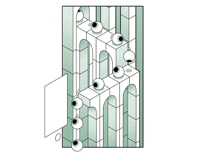 More Views! eyeball illustration isometric rolling eyes views