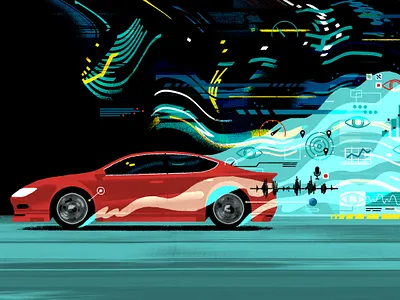 The Washington Post / Car Privacy cloud data data visualization data viz dataviz editorial editorial illustration future illustration information privacy record security spy tech technology video