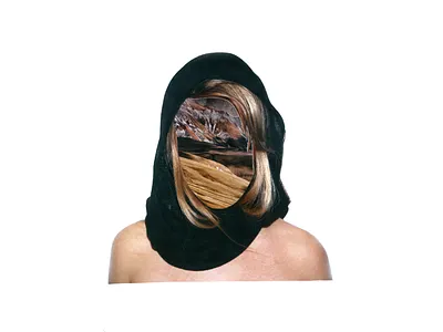 Mountain in face collage