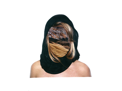 Mountain in face collage