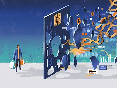 The Washington Post / Credit Card Privacy conceptual credit credit card cyber cyber security editorial editorial illustration identity illustration money online online shopping privacy security tech technology