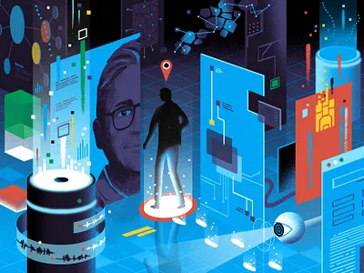 The Washington Post / No Such Thing as Incognito conceptual data editorial editorial illustration illustration information light privacy science security surveillance tech technology tracking ui