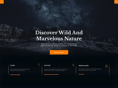 Survival hero homepage mountains nature sky stars survival web wild