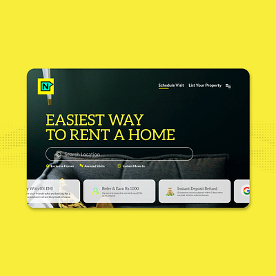 Nestaway Landing Page branding design homepage design rent ui ux web webdesign website design