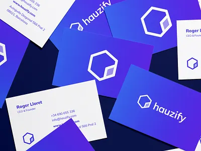 Hauzify - Business Card designs branding business card businesscard card design graphicdesign holidays icon logo logodesign logotype logotype design rent rental app ui ux vector web web design webdesign