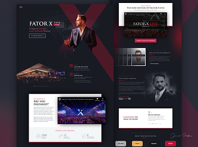 Fator X LIVE branding design landing page sketch web design webflow website