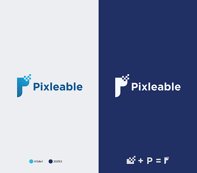 Pixleable logo app brandimple logo branding design icon illustration logo modern typography ui vector
